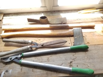 Axe, Pruners And Pickaxe