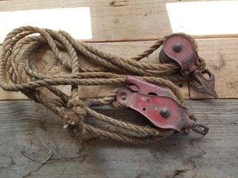 Antique Metal Block And Tackle