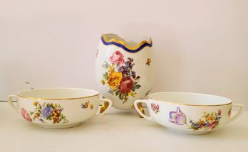 Vintage Porcelain Trio - Thung Dresden Czechoslovakia & Theodore Haviland Limoges France
