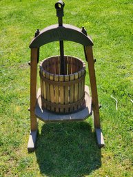 Antique Handy Manual Wood Wine Apple Fruit Cider Press Made By Eagle Machine Co.