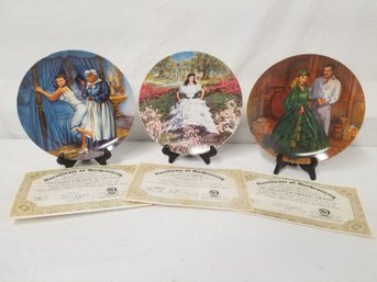 Knowles Gone With The Wind Collector's Plates COA's -Mammy Lacing Scarlett, Scarlett & Scarlett's Green Dress