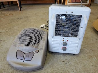 Two Portable Electric Heaters - Working