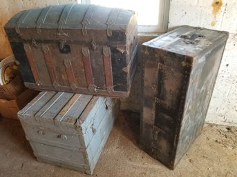 Miscellaneous Old Would Trunks