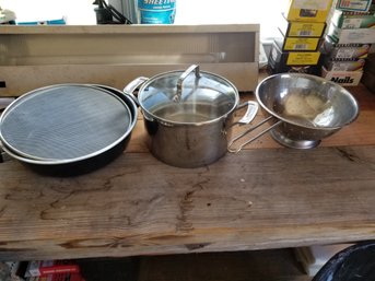 Pots Pan And Colander Including Cuisinart Stock Pot With Lid