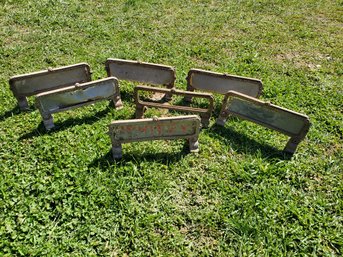 Seven Antique Dairy Barn Stall Name Plate Holders - RARE FIND!!!!!  Made By Hud Son