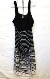 Women's Ashley Stewart Sleeveless Black & White Chiffon Bottom Maxi Dress Size 22-24
