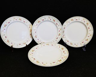 Lovely Vintage ABINGDON Fine Porcelain China 10' Dinner Plates - 4 Pieces