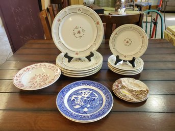 Vintage Dinnerware Plate Assortment-royal China Willow Ware, Johnson Bros, Newcor & More