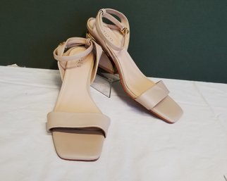 NEW Women's Beige TORGEI'S  'candida' Heeled Dress Sandals With Ankle Strap Size 11