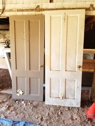 Two Antique Wood 4 Panel Doors