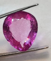 Lovely 14.20 Carat Natural Pink Pear Shaped Sapphire 16.65mm X 14.30mm X 6.75mm