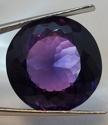 Huge 36.65 Carat Natural Purple Round Sri Lankan Sapphire 20.32mm X 20.25mm X 10.08mm