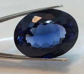 Giant 42.95 Carat Natural Oval Blue Madagascar Sapphire 23.64mm X 18.47mm X 10.99mm