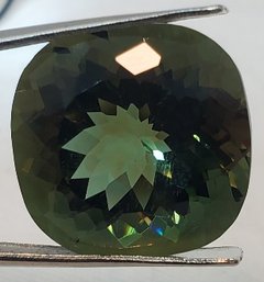 Stunning 20.35 Carat Natural Green Tourmaline 17.15mm X 16.85mm X 12.56mm