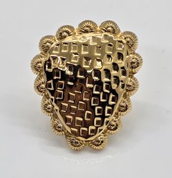 Heavy 18k Yellow Gold Over Sterling Ring