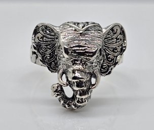 Beautiful Sterling Silver Elephant Head Ring