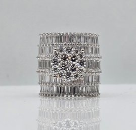 Premium CZ, Rhodium Over Sterling Ring