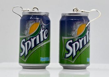 Cool 2 In 1 Sprite Can Earrings With Sterling Ear Wires