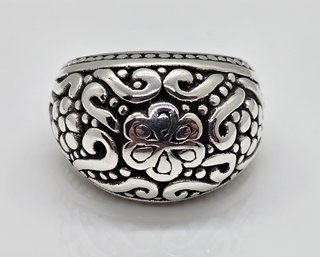 Sterling Silver Floral Dome Ring