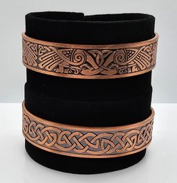 Pair Of Magnetic By Design Cuff Bracelets With Magnetic Ends In Rose Tone