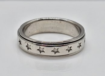 Size 10 Star Spinner Ring In Sterling