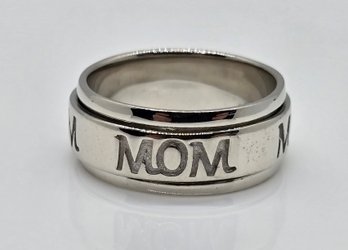 Size 9 Mom Spinner Ring In Sterling