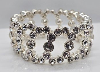 Vera Wang Simply Vera Hematite & Simulated Crystal Stretch Bracelet