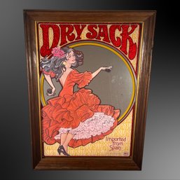 Vintage Dry Sack Bar  Advertising Mirror Imported From Spain