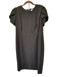 Women's Calvin Klein Black Short Tulip Sleeve Sheath Dress Size 16