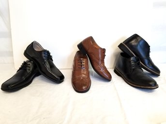 3 Pairs Of Boys Youth Size Dress Shoes: Tip-top, Florsheim & Deer Stag Sizes: 3 -3.5