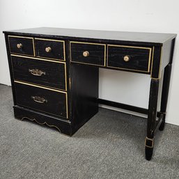 Black Desk With Gold Trim
