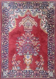 Beautiful Entryway Or Hallway Vintage Persian Handwoven Kashan Rug  45'x 53'