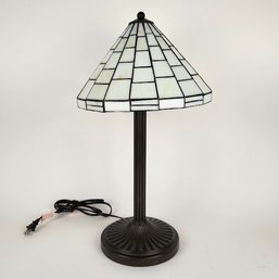 Metal Lamp With Tiffany Style Glass Shade