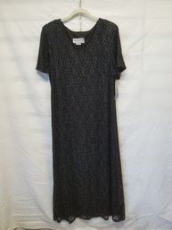 Jessica Howard Black Sparkle Stretch Dress With Tag - Size 22