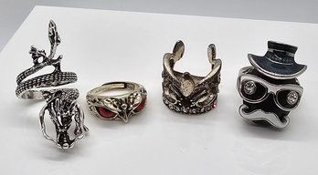 Four Rings In Stainless Or Silver Tone