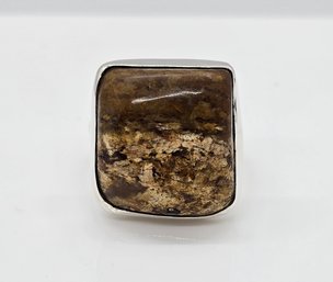 Natural Boulder Opal Ring In Sterling