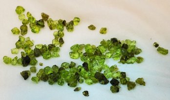 Huge Lot Of Over 100 Pcs. 101 Carats Natural Brazilian Green Peridot Crystal Gems