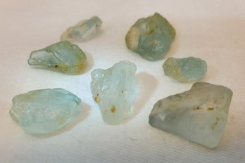 81.05 Carats Of Beautiful Natural Brazilian Light Blue Topaz Rough Gemstones (7 Pieces)