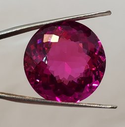 Extraordinary 42.45 Carat Natural Round Pink Mogok Ruby ~ 20.98mm X 20.78mm X 11.33