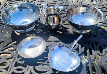 Silver Plate Bowls By  Reed & Barton, Picher And Silver Plate Accessories