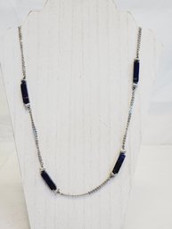 Ladies Sterling Silver & Blue Sodalite Necklace