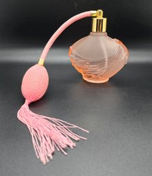 Vintage Pink Glass Perfume Bottle With Atomizer