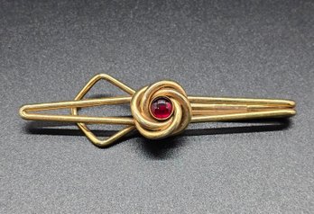 Vintage Swank Gold & Red Tie Clip