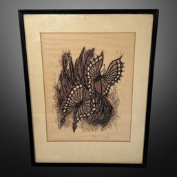 Purple & Black Butterfly Signed Art Mc Culloh