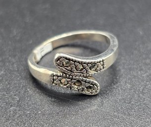 Vintage Marcasite Ring In Sterling Silver