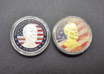 Pair Of President Biden Collectible Coins