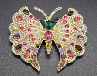Stunning Multi-color Butterfly Brooch