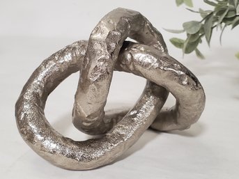 Contemporary Silver Twisted Metal Knot Home Decor