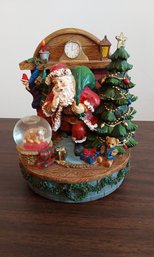 CUTE RESIN SANTA CLAUS AND PUPPY CHRISTMAS DECORATION