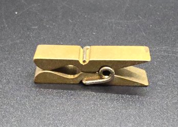 Tiny Brass Close Clothespin